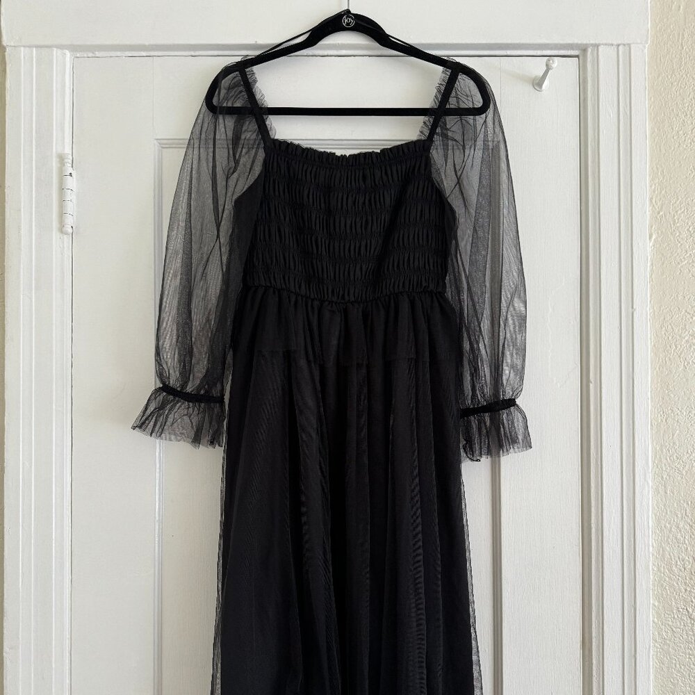 Sandy Liang x Target Black Sheer Dress, Size Small